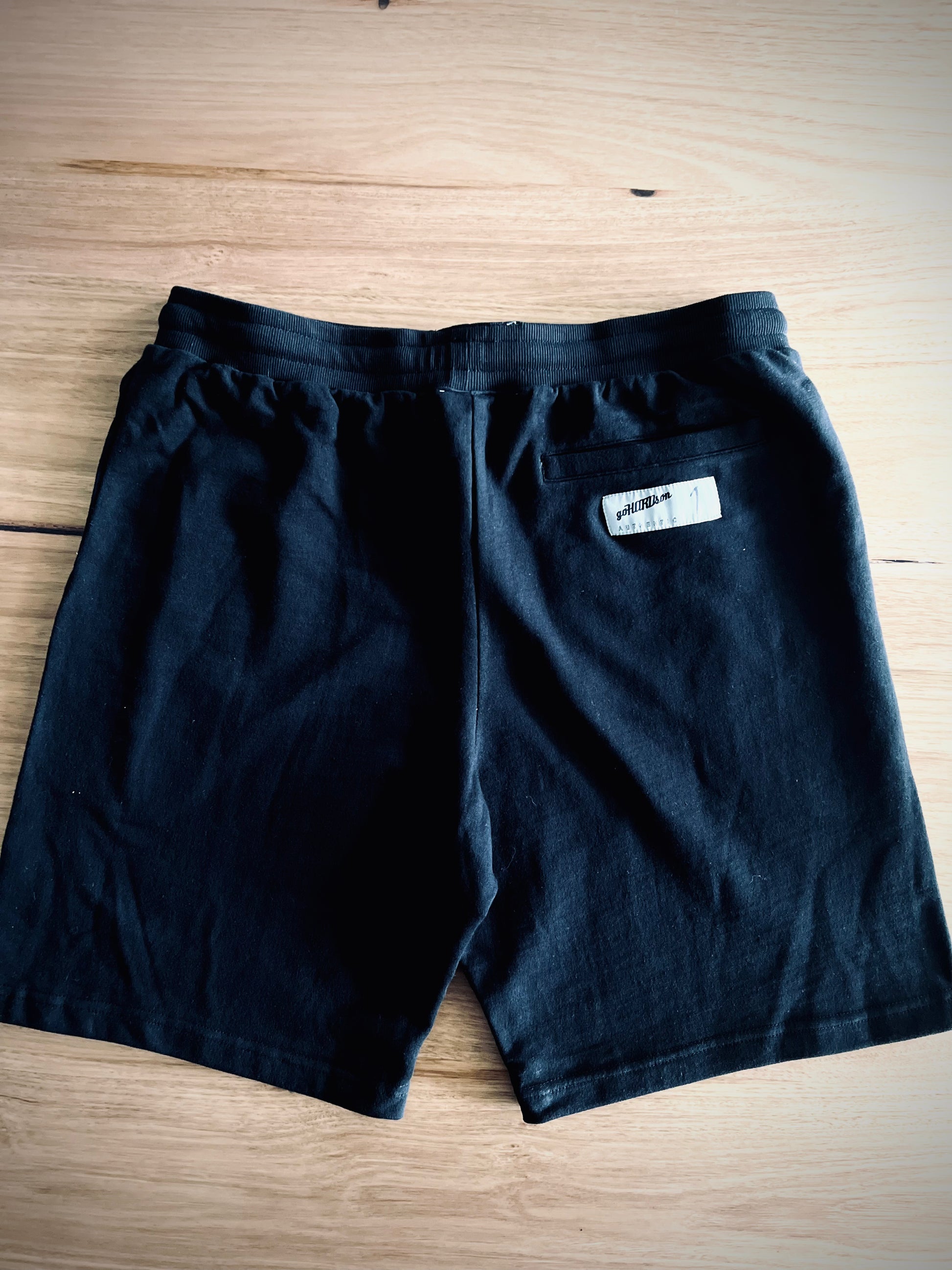 goHARDson fortune favours the brave men's black 100% cotton shorts streetwear summer fashion