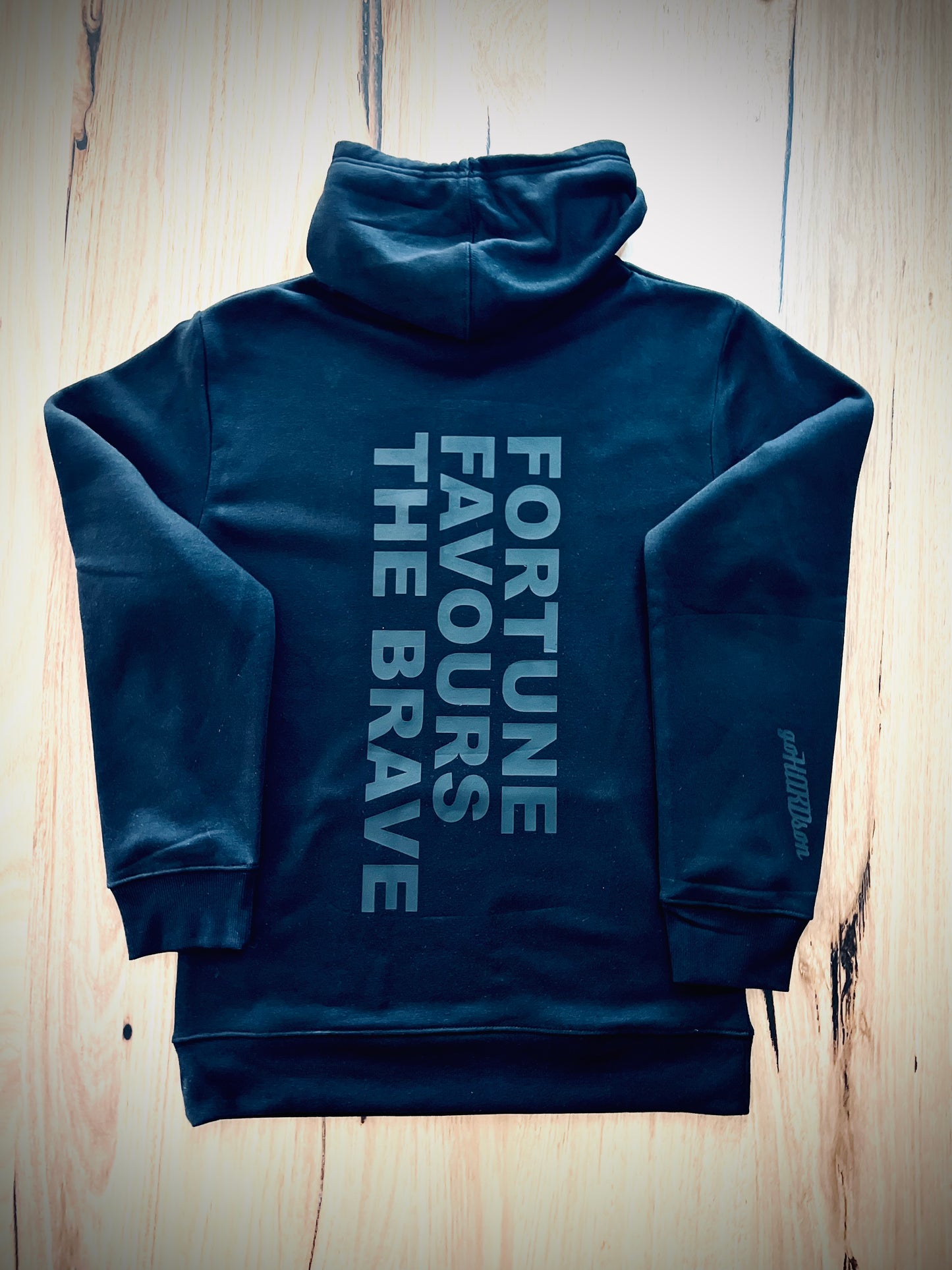 goHARDson "Fortune Favours The Brave" Triple Black Hoodie jumper pullover mens streetwear fashion