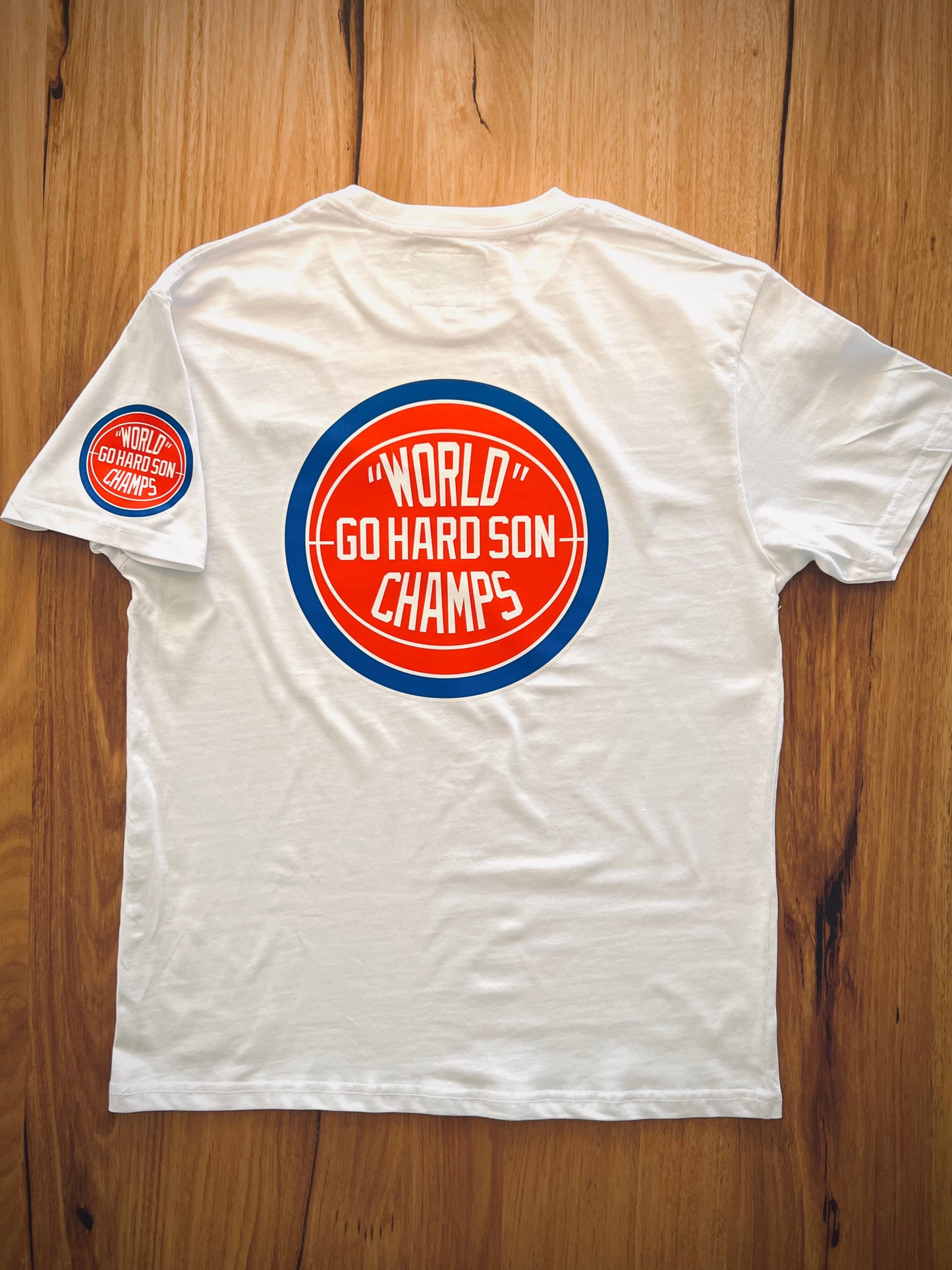 goHARDson world champion champs mens fashion streetwear white t shirt basketball nba detroit pistons bad boys era