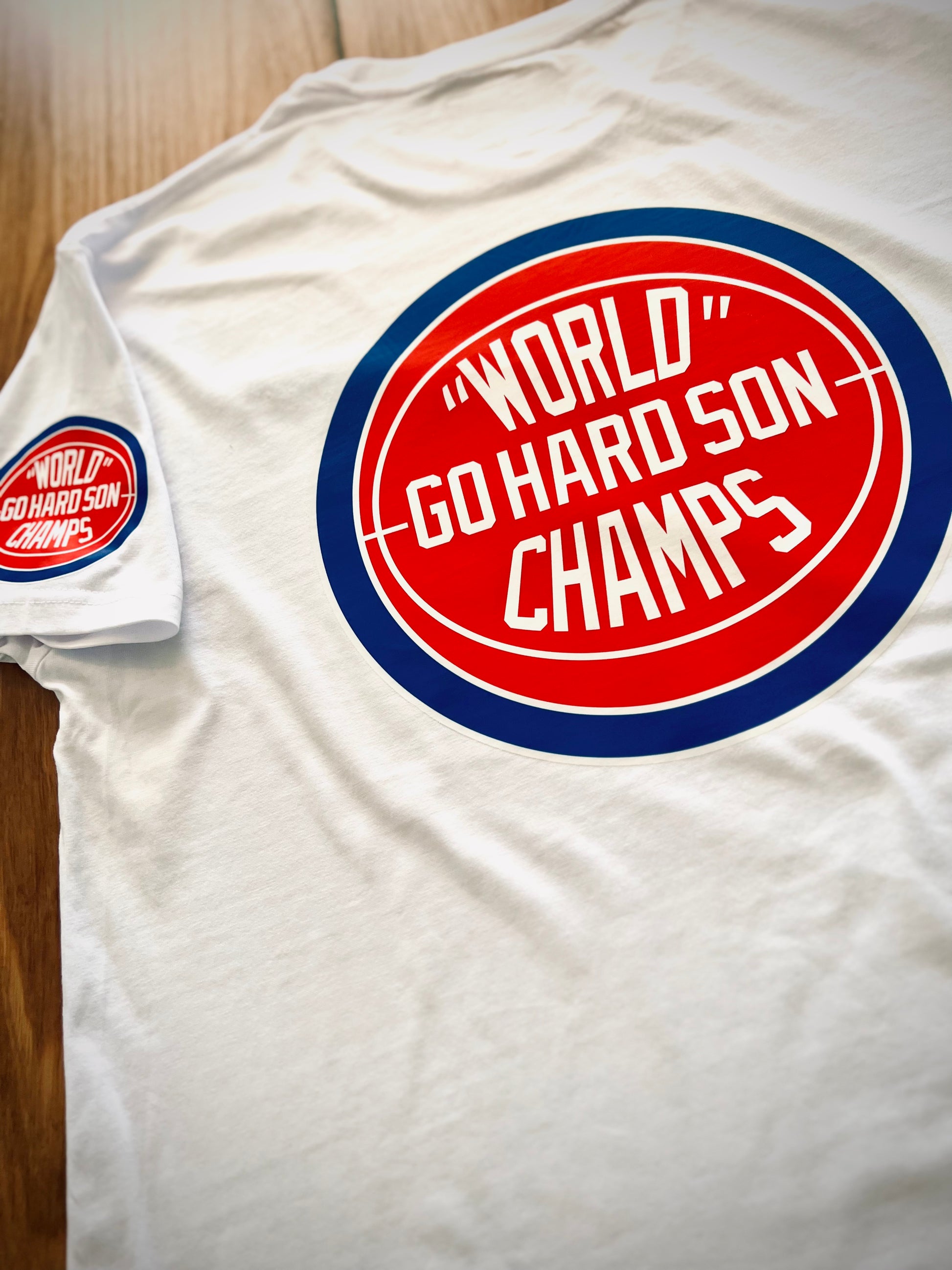 goHARDson world champion champs mens fashion streetwear white t shirt basketball nba detroit pistons bad boys era