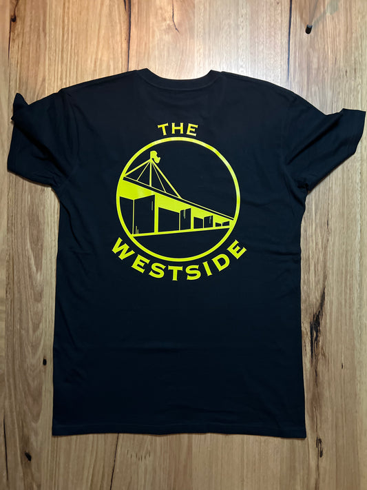 goHARDson the westside black mens streetwear t-shirt golden state warriors the bay melbourne westgate bridge steph curry