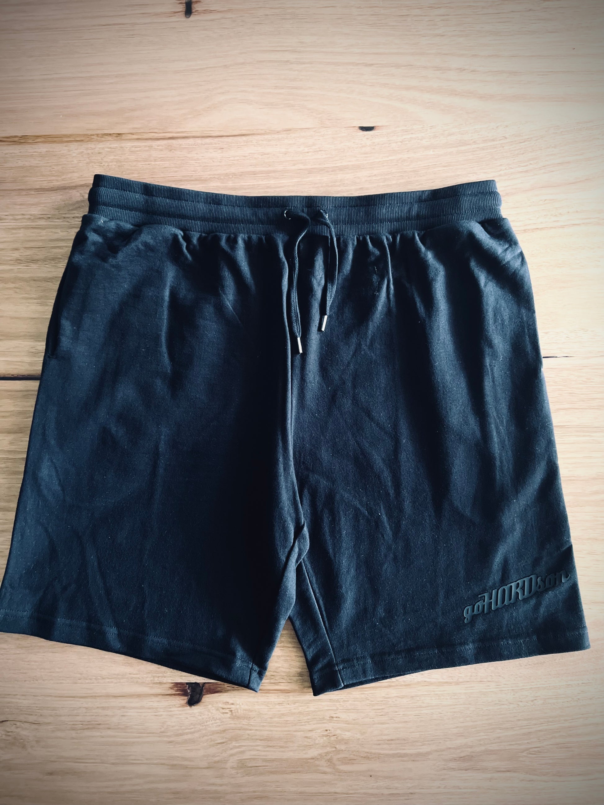 goHARDson fortune favours the brave men's black 100% cotton shorts streetwear summer fashion 